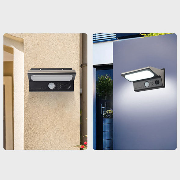 Modern Minimalist PC ABS Stainless Steel Outdoor Solar Intelligent Human Sensor Waterproof LED Wall Sconce Lamp For Outdoor