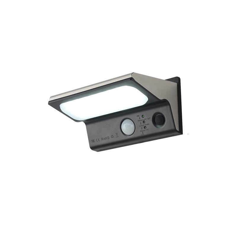 Modern Minimalist PC ABS Stainless Steel Outdoor Solar Intelligent Human Sensor Waterproof LED Wall Sconce Lamp For Outdoor