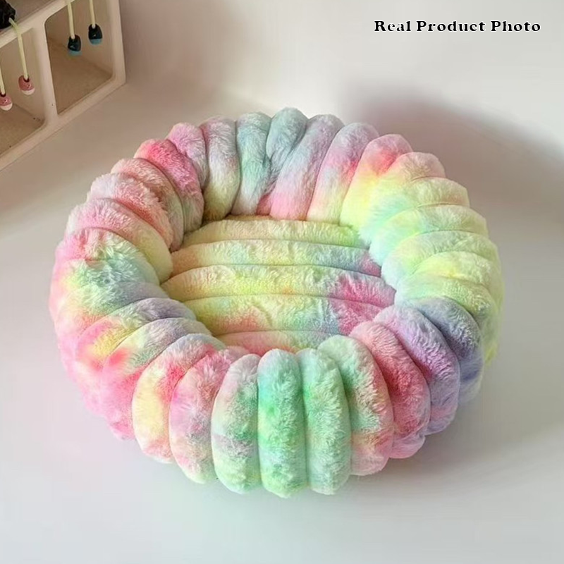 Modern Minimalist Round Cylindrical Velvet PP Cotton Cat Bed & Dog Bed For Bedroom