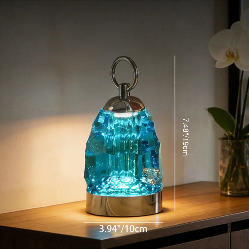 Modern Luxury K9 Crystal Table Lamp Perfect For Gift-giving - Ambient Light Portable Aluminum Bedside Desk Lamp For Bedroom Dining Room