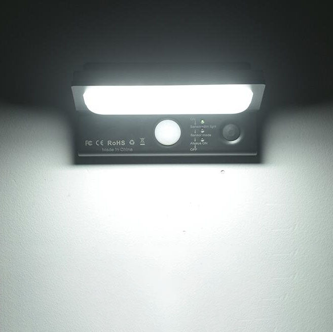 Modern Minimalist PC ABS Stainless Steel Outdoor Solar Intelligent Human Sensor Waterproof LED Wall Sconce Lamp For Outdoor