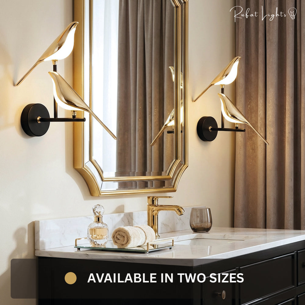 Nordic Magpie Art Design Golden Bird Wall Lights