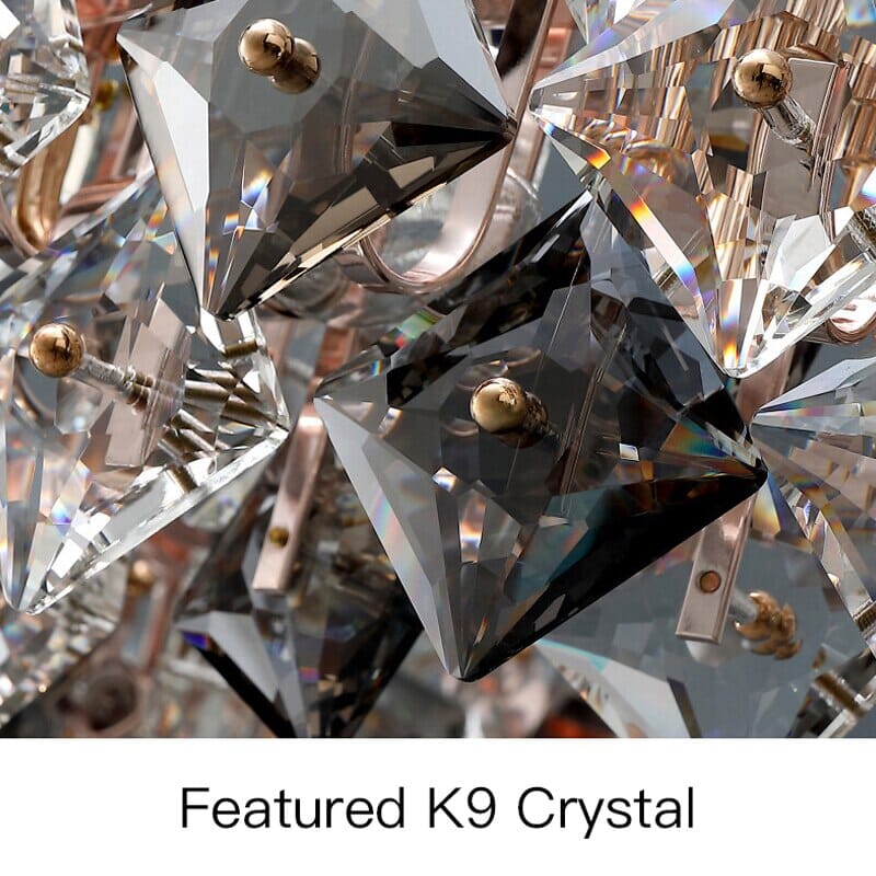 Nordic Gold LED Loft Lattice Crystal Chandelier