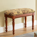 Contemporary Retro Solid Wood MDF Fabric Rectangular Accent Bench With Upholstered Cushion For Entryway & Bedroom