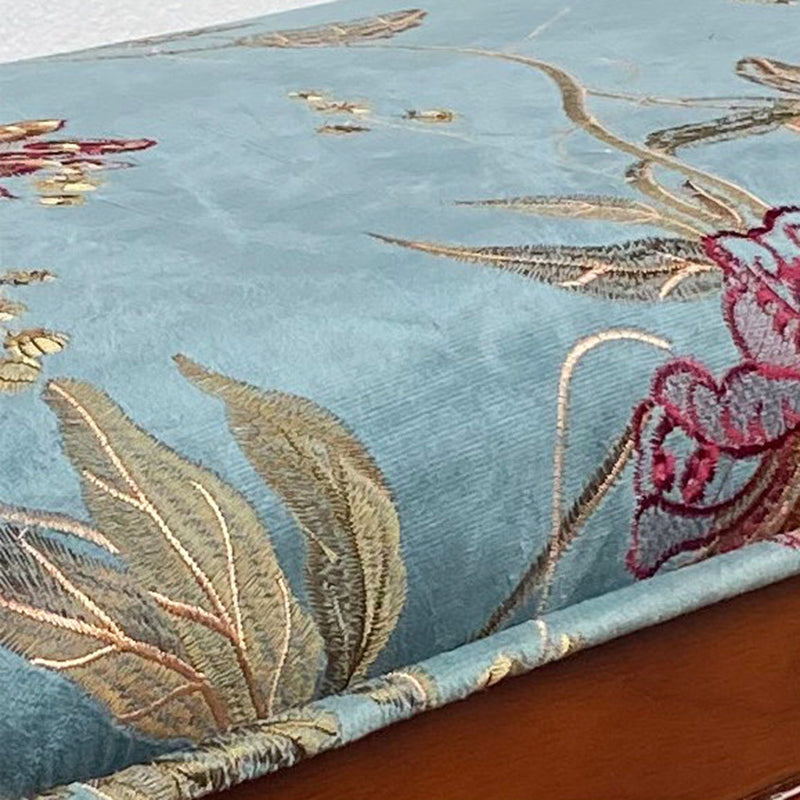 Contemporary Retro Solid Wood MDF Fabric Rectangular Accent Bench With Upholstered Cushion For Entryway & Bedroom