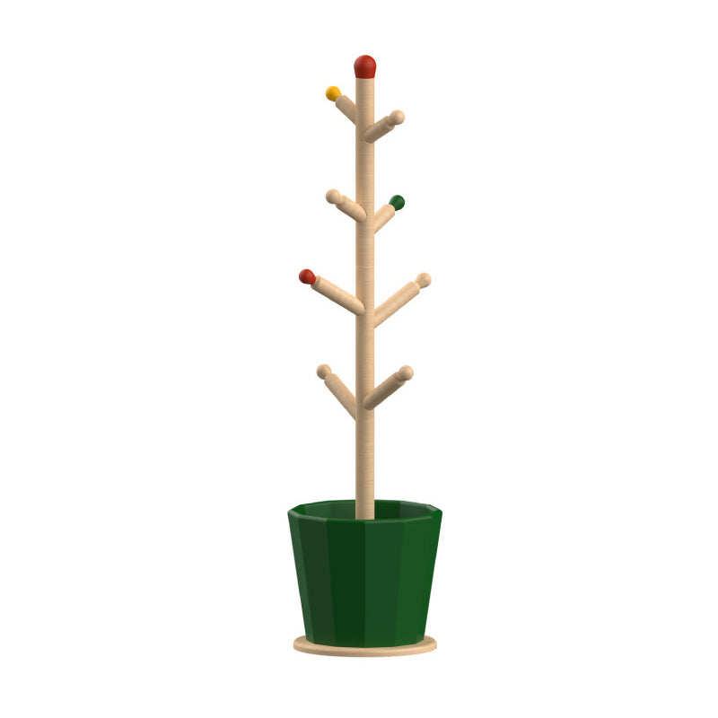 Contemporary Creative Solid Beech Wood Kids Coat Rack - Adjustable Height Children’s Floor Standing Clothes & Backpack Organizer Hall Tree For Bedroom