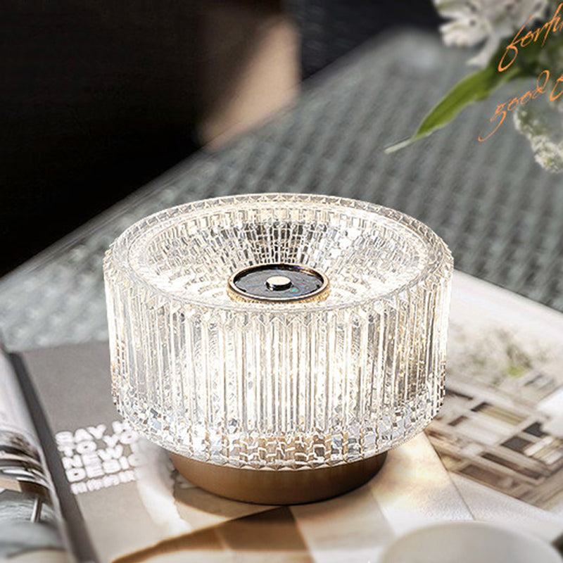 Luxury Aluminum Alloy Glass Table Lamp - Eye-Caring Soft Light Touch Control Ambient Light For Bedroom & Dining
