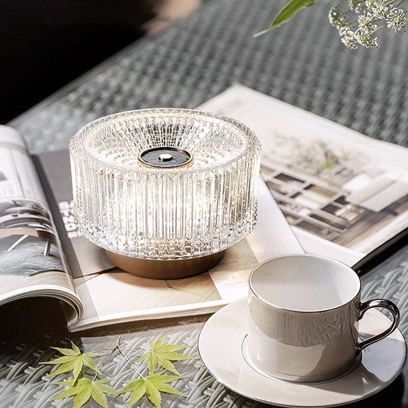 Luxury Aluminum Alloy Glass Table Lamp - Eye-Caring Soft Light Touch Control Ambient Light For Bedroom & Dining