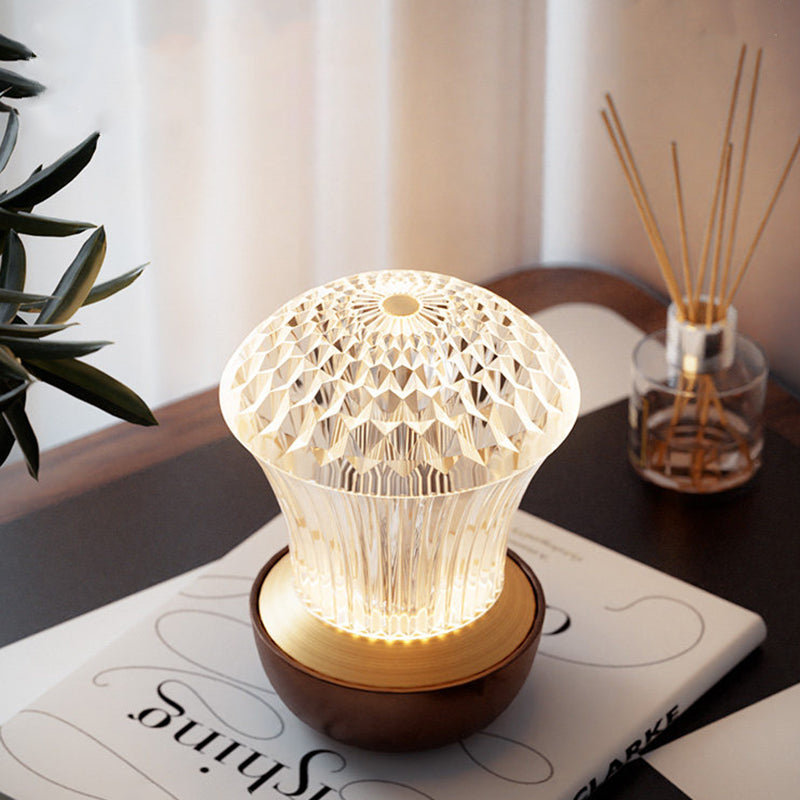 Luxury Diamond Glow Aluminum Alloy Acrylic Table Lamp - Eye-Caring Soft Light USB Rechargeable Ambient Decor For Bedroom & Dining