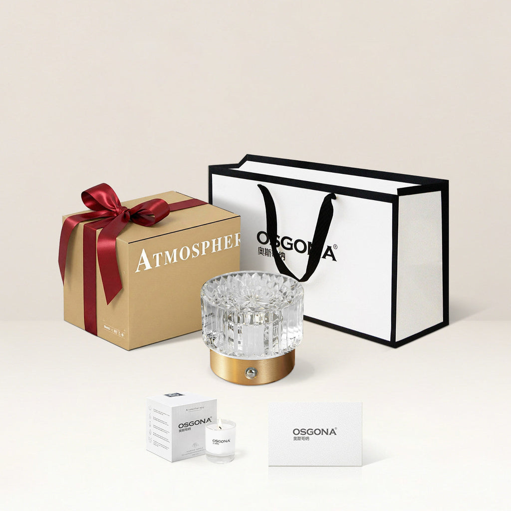 Diamond Glow Luxury Bedside Table Lamp - Acrylic & Aluminum Ambient Night Light Glacier & Warm Sun Collection