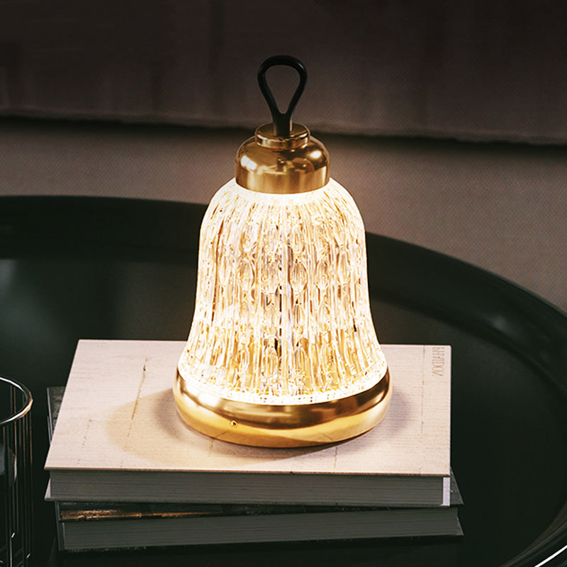 Luxury Bell Designer Table Lamp - Glass & Metal Ambient Night Light Touch Control Elegant Home Décor Gift