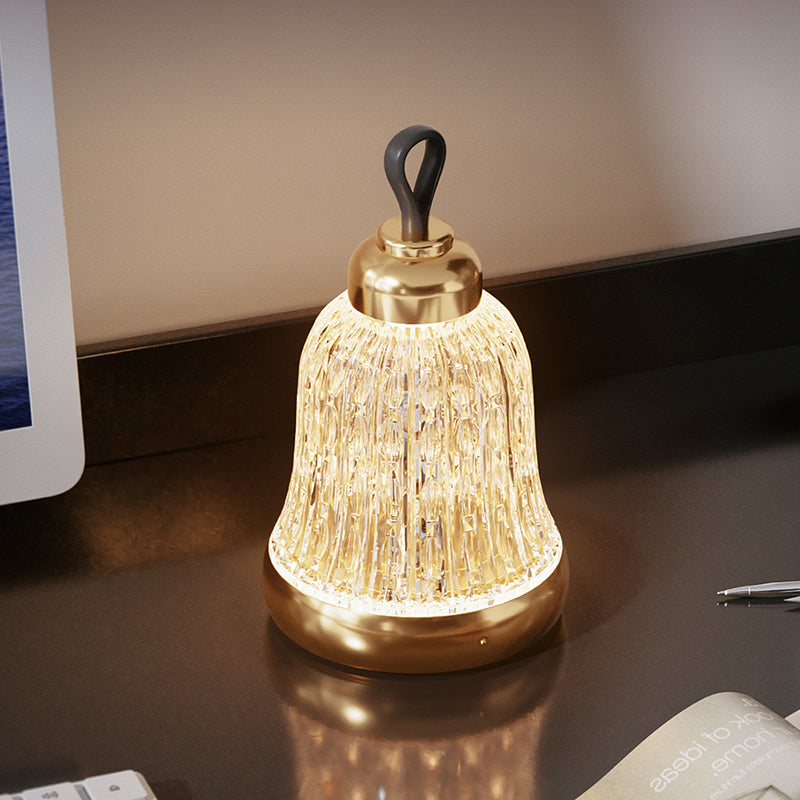 Luxury Bell Designer Table Lamp - Glass & Metal Ambient Night Light Touch Control Elegant Home Décor Gift