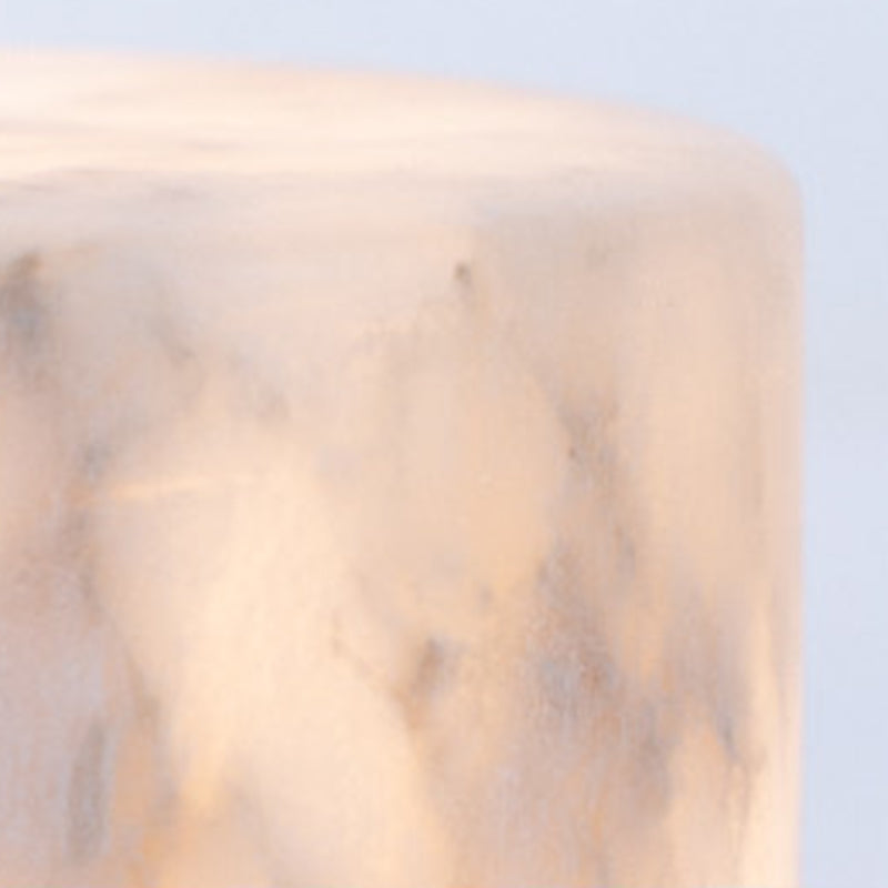 Contemporary Scandinavian Natural Marble Aluminum Alloy Table Lamp - Alabaster Ambient Bedside Lamp With Touch Dimming & USB Rechargeable Light