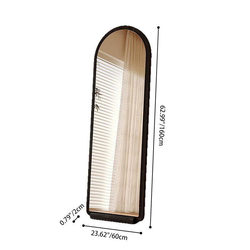 Contemporary Retro Solid Wood & MDF Glass Rectangular Full-Length Floor Mirror Freestanding & Leaning Design For Bedroom & Living Room