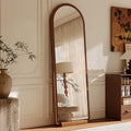 Contemporary Retro Solid Wood & MDF Glass Rectangular Full-Length Floor Mirror Freestanding & Leaning Design For Bedroom & Living Room