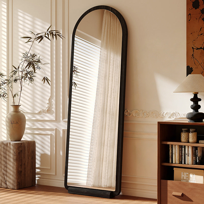 Contemporary Retro Solid Wood & MDF Glass Rectangular Full-Length Floor Mirror Freestanding & Leaning Design For Bedroom & Living Room