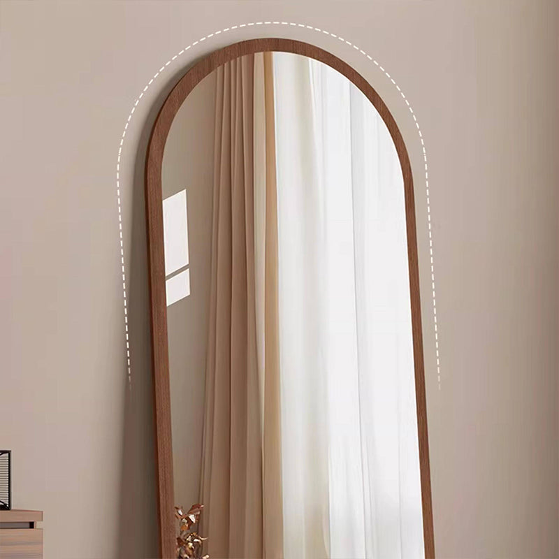 Contemporary Retro Solid Wood & MDF Glass Rectangular Full-Length Floor Mirror Freestanding & Leaning Design For Bedroom & Living Room