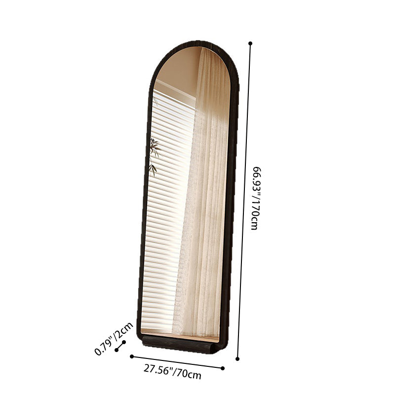 Contemporary Retro Solid Wood & MDF Glass Rectangular Full-Length Floor Mirror Freestanding & Leaning Design For Bedroom & Living Room