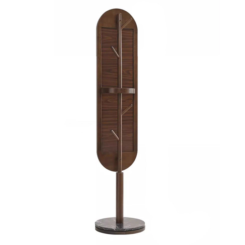 Modern Luxury Rubber Wood Marble MDF Oval Rotating Full-Length Floor Mirror For Bedroom