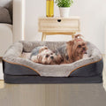 Modern Minimalist Rectangular Memory Foam Velvet Polyester Fiber Orthopedic Pet Dog Bed With Washable Cover And Non-Slip Base For Living Room