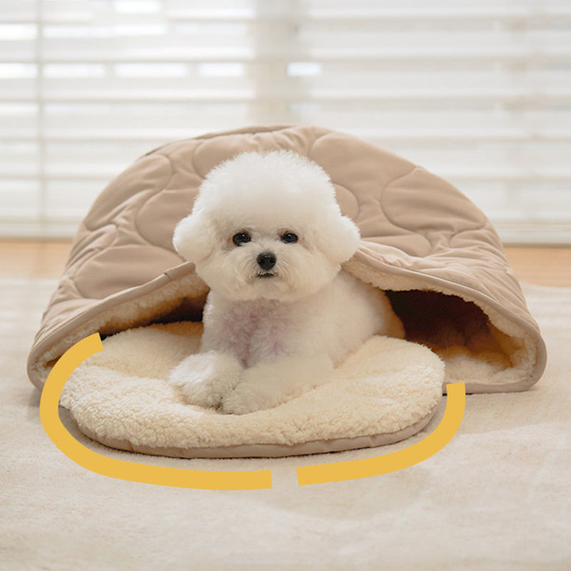 Contemporary Creative Polyester Plush Round Pet Dog Bed & Cat Ped Foldable Washable All-Season For Living Room