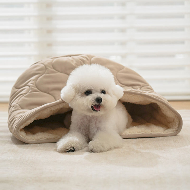 Contemporary Creative Polyester Plush Round Pet Dog Bed & Cat Ped Foldable Washable All-Season For Living Room