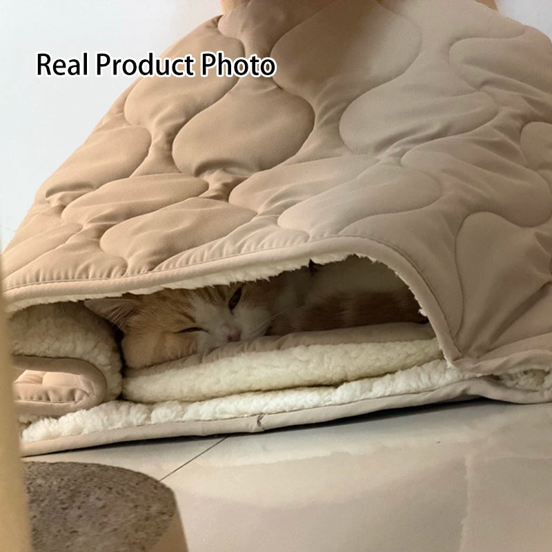 Contemporary Creative Polyester Plush Round Pet Dog Bed & Cat Ped Foldable Washable All-Season For Living Room