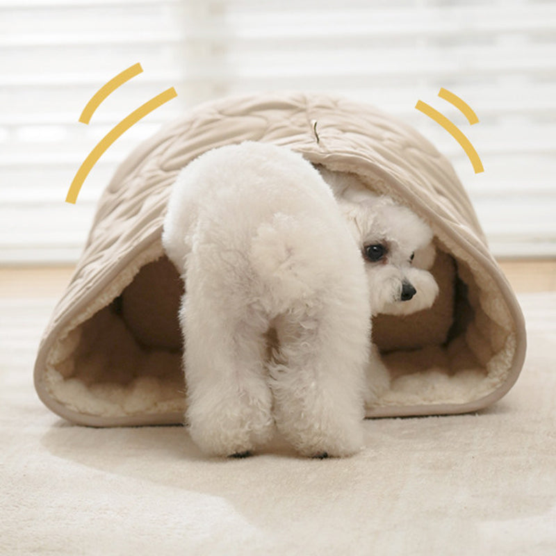 Contemporary Creative Polyester Plush Round Pet Dog Bed & Cat Ped Foldable Washable All-Season For Living Room