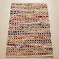 Contemporary Creative Jute Cotton Rectangular Handwoven Area Rug Reversible Durable For Living Room Bedroom Home Office