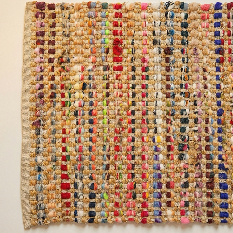Contemporary Creative Jute Cotton Rectangular Handwoven Area Rug Reversible Durable For Living Room Bedroom Home Office