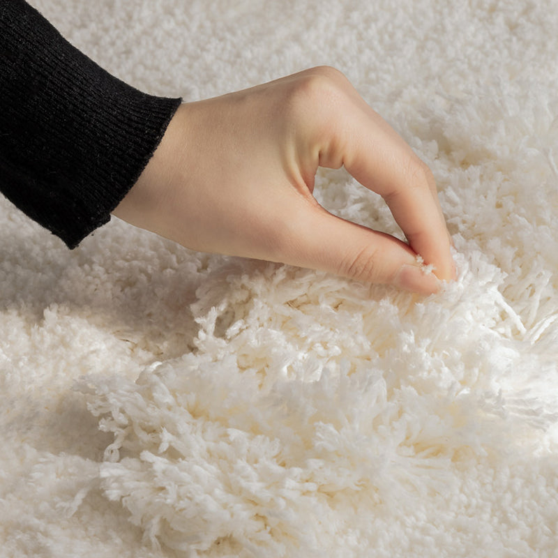 Contemporary Nordic Cotton Linen & Polyester Irregular Round Area Rug Non-Slip Plush Carpet For Living Room & Bedroom