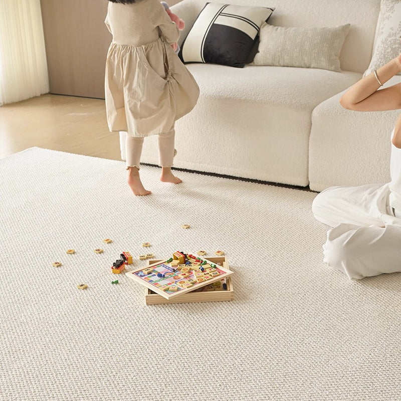 Modern Minimalist Wool Cotton Fabric Blend Rectangular Area Rug Non-Slip Durable Carpet For Living Room & Bedroom