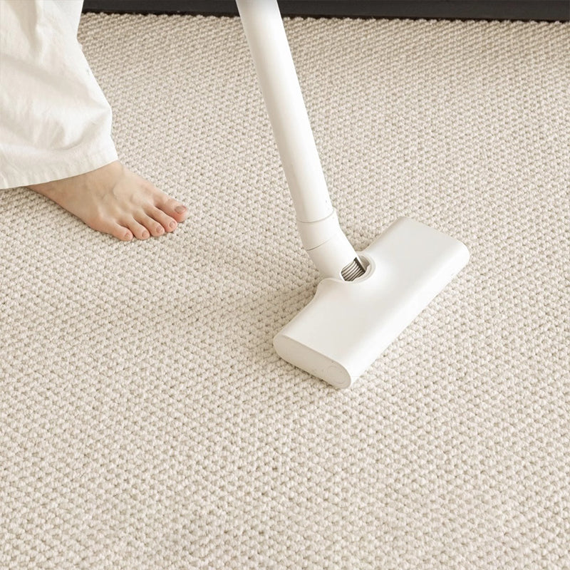 Modern Minimalist Wool Cotton Fabric Blend Rectangular Area Rug Non-Slip Durable Carpet For Living Room & Bedroom