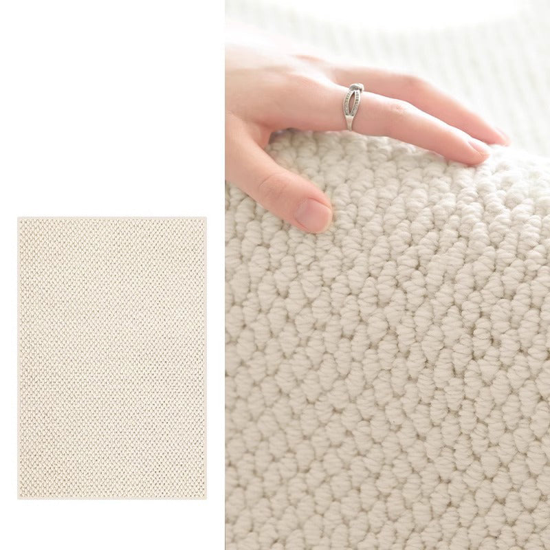 Modern Minimalist Wool Cotton Fabric Blend Rectangular Area Rug Non-Slip Durable Carpet For Living Room & Bedroom