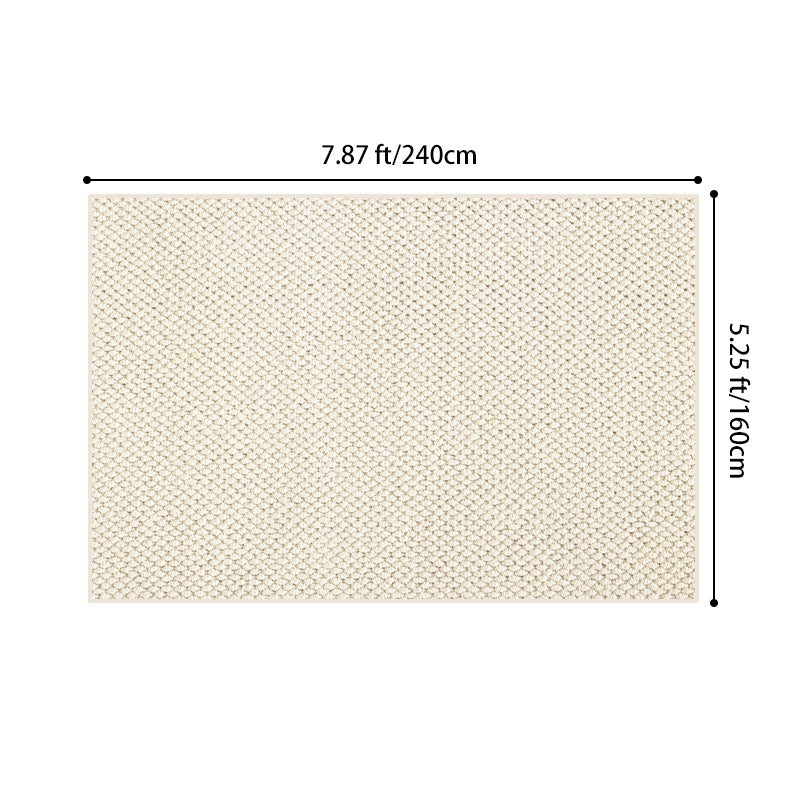 Modern Minimalist Wool Cotton Fabric Blend Rectangular Area Rug Non-Slip Durable Carpet For Living Room & Bedroom