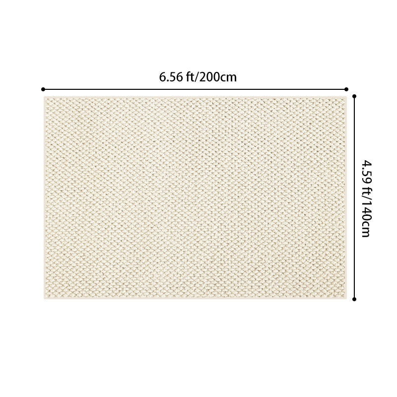 Modern Minimalist Wool Cotton Fabric Blend Rectangular Area Rug Non-Slip Durable Carpet For Living Room & Bedroom