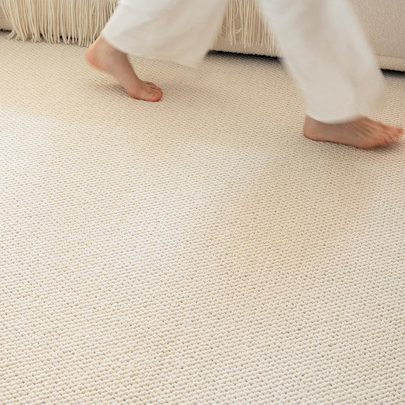 Modern Minimalist Wool Cotton Fabric Blend Rectangular Area Rug Non-Slip Durable Carpet For Living Room & Bedroom