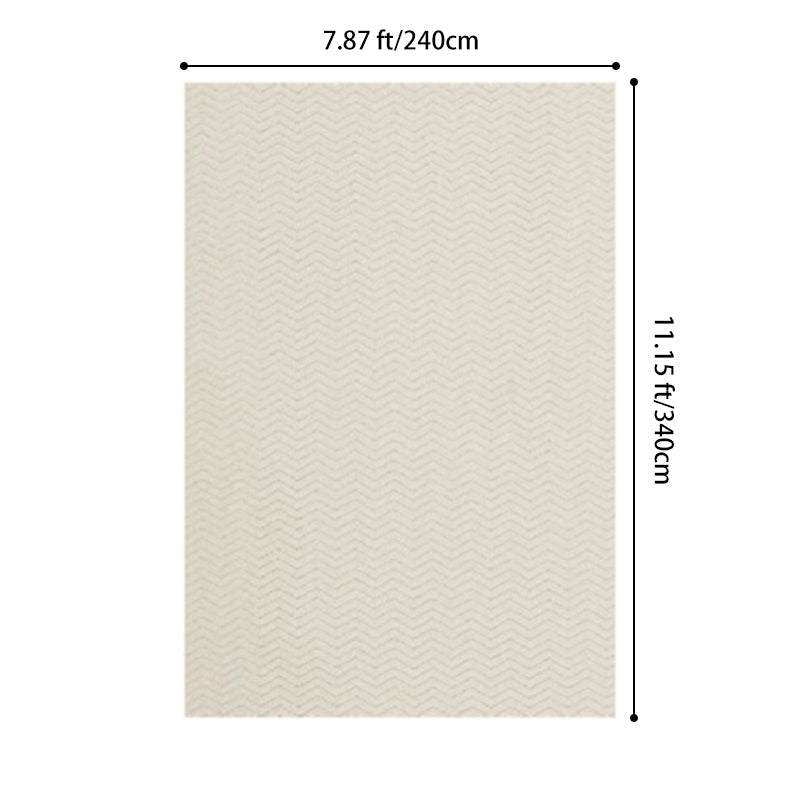 Contemporary Scandinavian Wool Cotton-Linen Blend Nylon Textured Area Rug For Living Room & Bedroom, Non-Slip Plush Carpet