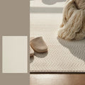Contemporary Scandinavian Wool Cotton-Linen Blend Nylon Textured Area Rug For Living Room & Bedroom, Non-Slip Plush Carpet