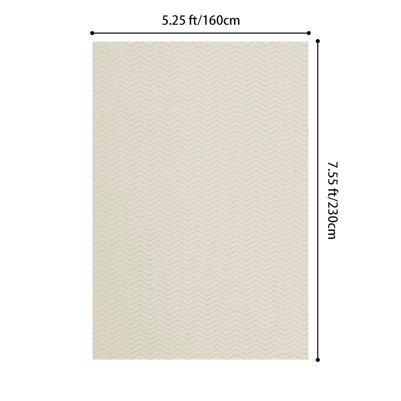Contemporary Scandinavian Wool Cotton-Linen Blend Nylon Textured Area Rug For Living Room & Bedroom, Non-Slip Plush Carpet