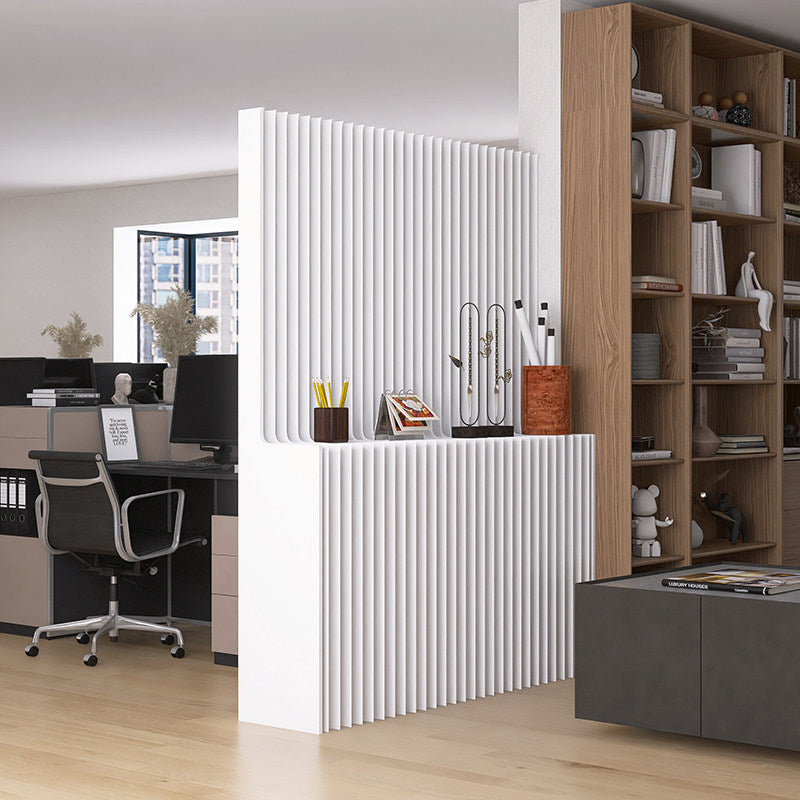 Modern Minimalist Kraft Paper Rectangular Folding Room Divider Shelf Screen For Living Room Office