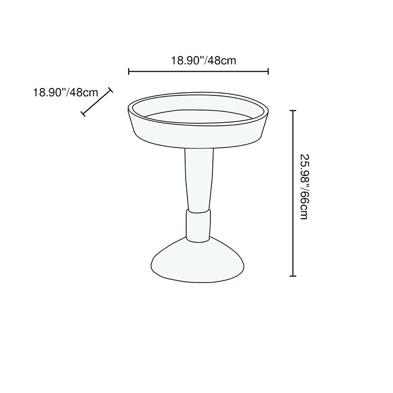 Traditional Vintage Solid Wood Round Natural Side Table For Living Room, Balcony, Café & Boutique Homestay