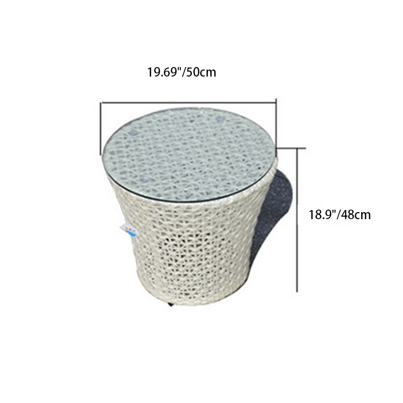 Modern Minimalist Curved Cylindrical Iron Aluminum Glass PE Coffee Table Recliner Backrest For Outdoor