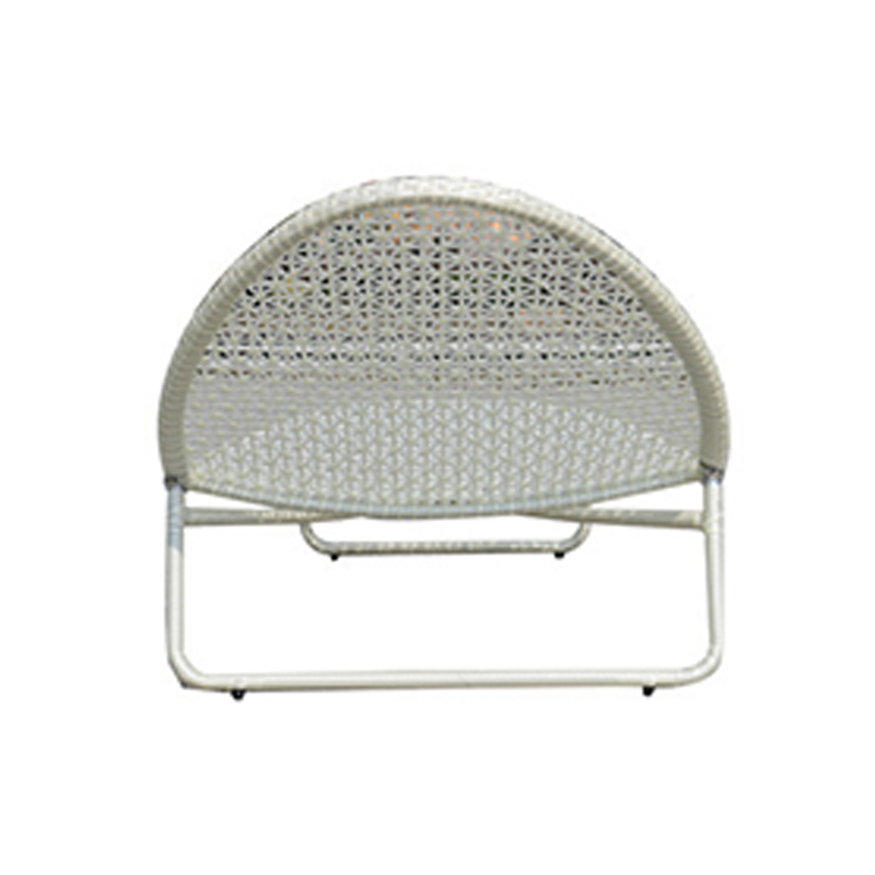 Modern Minimalist Curved Cylindrical Iron Aluminum Glass PE Coffee Table Recliner Backrest For Outdoor