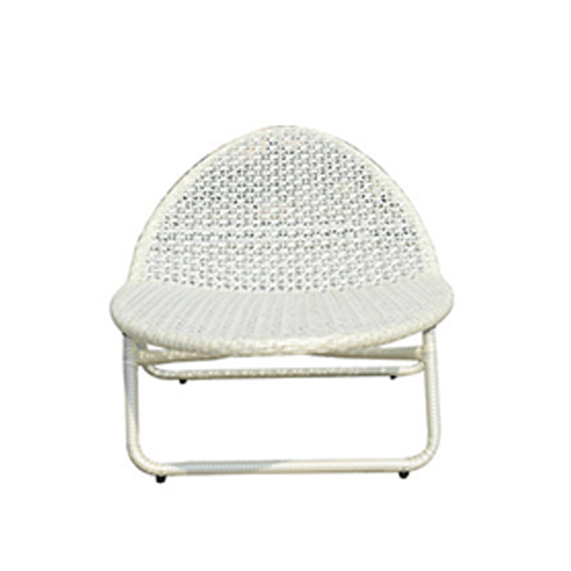Modern Minimalist Curved Cylindrical Iron Aluminum Glass PE Coffee Table Recliner Backrest For Outdoor