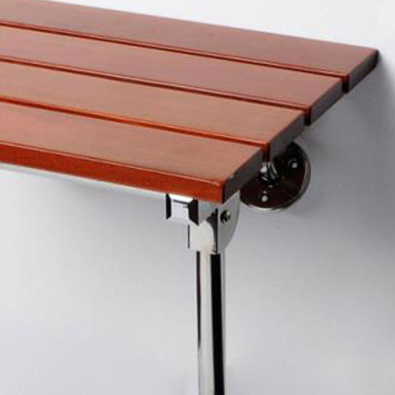 Modern Minimalist Rectangular Wall-mounted Design Wood Stainless Steel Shoe Bench Armless For Entryways