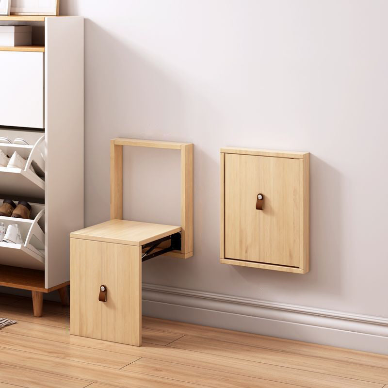 Modern Minimalist Rectangular Wall-Mounted Eco-Board Folding Shoe Bench Armless For Entryways