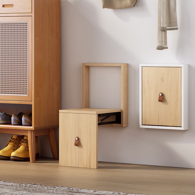 Modern Minimalist Rectangular Wall-Mounted Eco-Board Folding Shoe Bench Armless For Entryways
