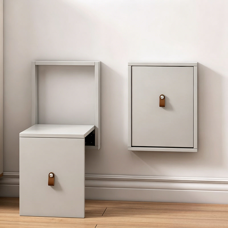 Modern Minimalist Rectangular Wall-Mounted Eco-Board Folding Shoe Bench Armless For Entryways