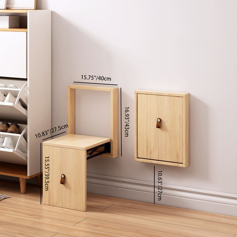 Modern Minimalist Rectangular Wall-Mounted Eco-Board Folding Shoe Bench Armless For Entryways